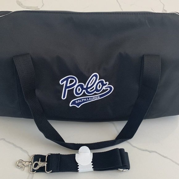 Polo RALPH LAUREN Logo black duffle bag gym sports weekender overnight New - Picture 3 of 9